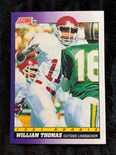 1991 Score William Thomas Rookie Card #585 Outside Linebacker NFL Trading Card