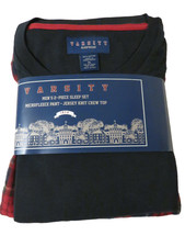 Varsity Red Black Cotton Shirt Red Plaid Pants Sleep PJ 2 PC Set SZ XL NEW
