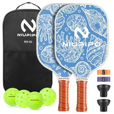 Niupipo Fiberglass Pickleball Paddle Set of 2 USAPA Approved Tournament - MX56