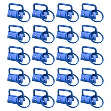 20Pcs 25mm Key Fob Hardware with Keychain Ring for Webbing Blue