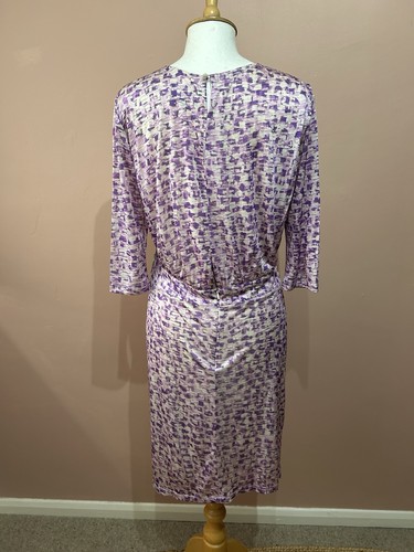 Saloni Purple Silk Jersey Beaded Dress UK 16 - Picture 3 of 5