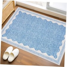 Door Mat Indoor Rugs for Entryway Small Throw Rug 2x3 Washable Non-Slip Solid