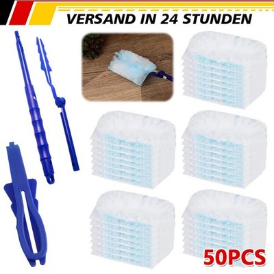 50 Stück Ersatztücher Für Swiffer Staubmagnet Nachfüller Staubtuch Microfaser DE