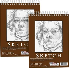 Versatile 2-Pack 9”x12” Professional Sketchbooks for All Media & Skill Levels