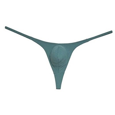 Mens Checkered Minimum Coverage String Thong Underpants X-Large Dark Green