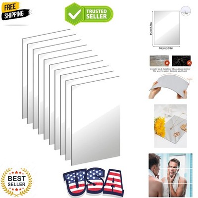 10Pcs Acrylic Mirror Tiles for Wall Decor, 4'' x 6'' x 0.07'' Rectangular Wal...