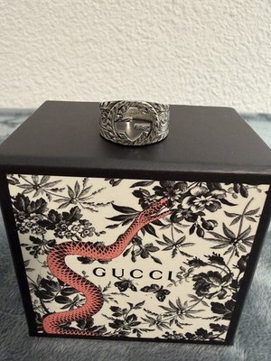 Brand New Gucci Interlocking G Arabesque Silver 925 Ring Sz 20 (US 9)