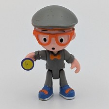Blippi Detective Figure Jazwares 2019 Kideo Gray Explorer Flashlight Toy 2.75"