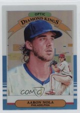 2019 Donruss Optic Diamond Kings Carolina Blue & White Prizm Aaron Nola #18 0z75