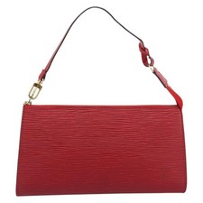 Louis Vuitton Pochette Accessoires Epi Red Leather Clutche  Pouche Bag