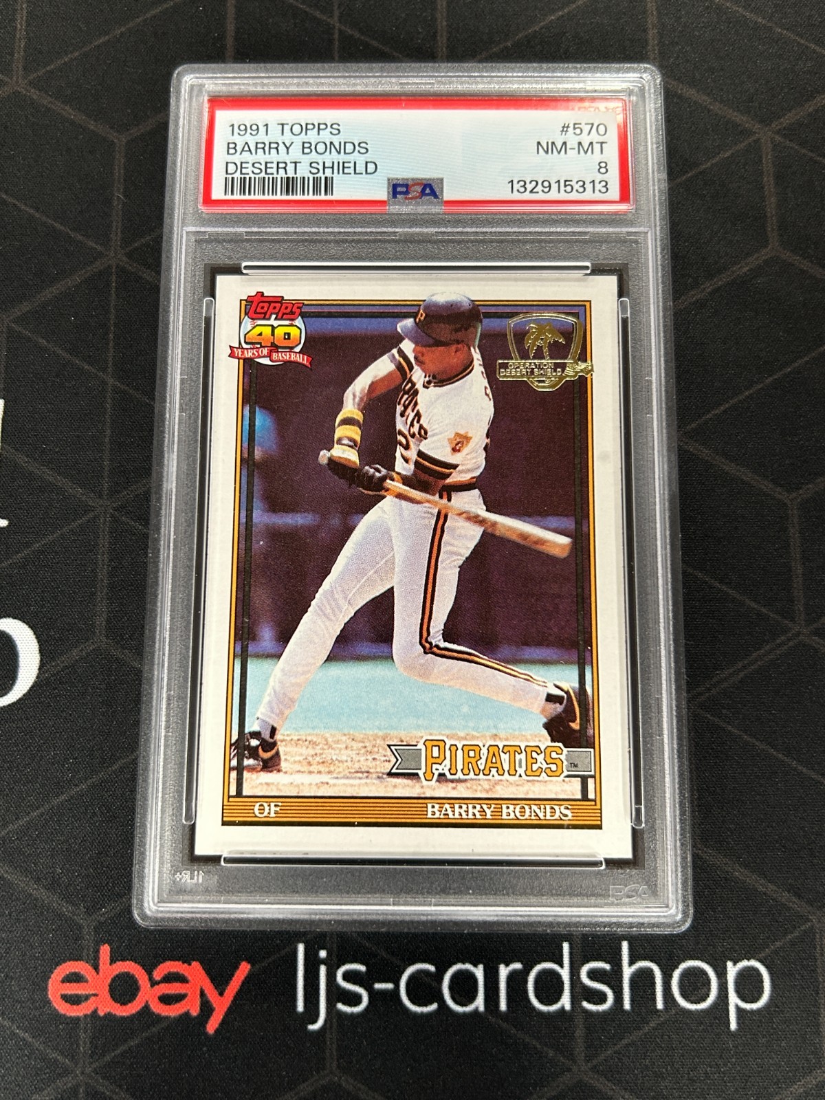 1991 Topps Barry Bonds #570 Desert Shield PSA 8