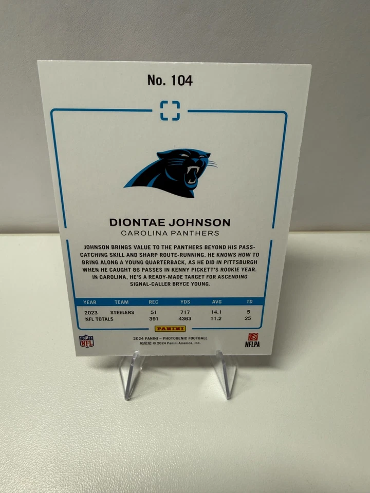 Diontae Johnson 2024 Panini Photogenic Red /49 #104 Panthers - Image 2 of 4