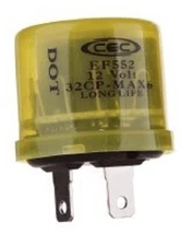 CEC Industries EF552 Electronic Turn Signal Flasher Relay, 2 Prongs, 12 Volts