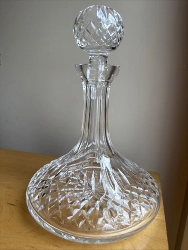 Vintage Waterford Lismore 10″ Crystal Ship’s Decanter w/ Stopper