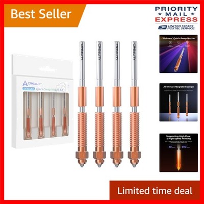 High-Performance 3D Printer Nozzle Kit - Copper Alloy & Hardened Steel, 4 Sizes