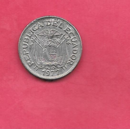 ECUADOR KM81 1977 VF-VERY FINE CIRCULATED OLD VINTAGE 50 CENTAVOS COIN