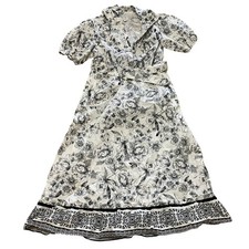 Joie Floral Print Cottage Maxi Dress Puff Sleeve Belted Women's 10 Pockets NWOT