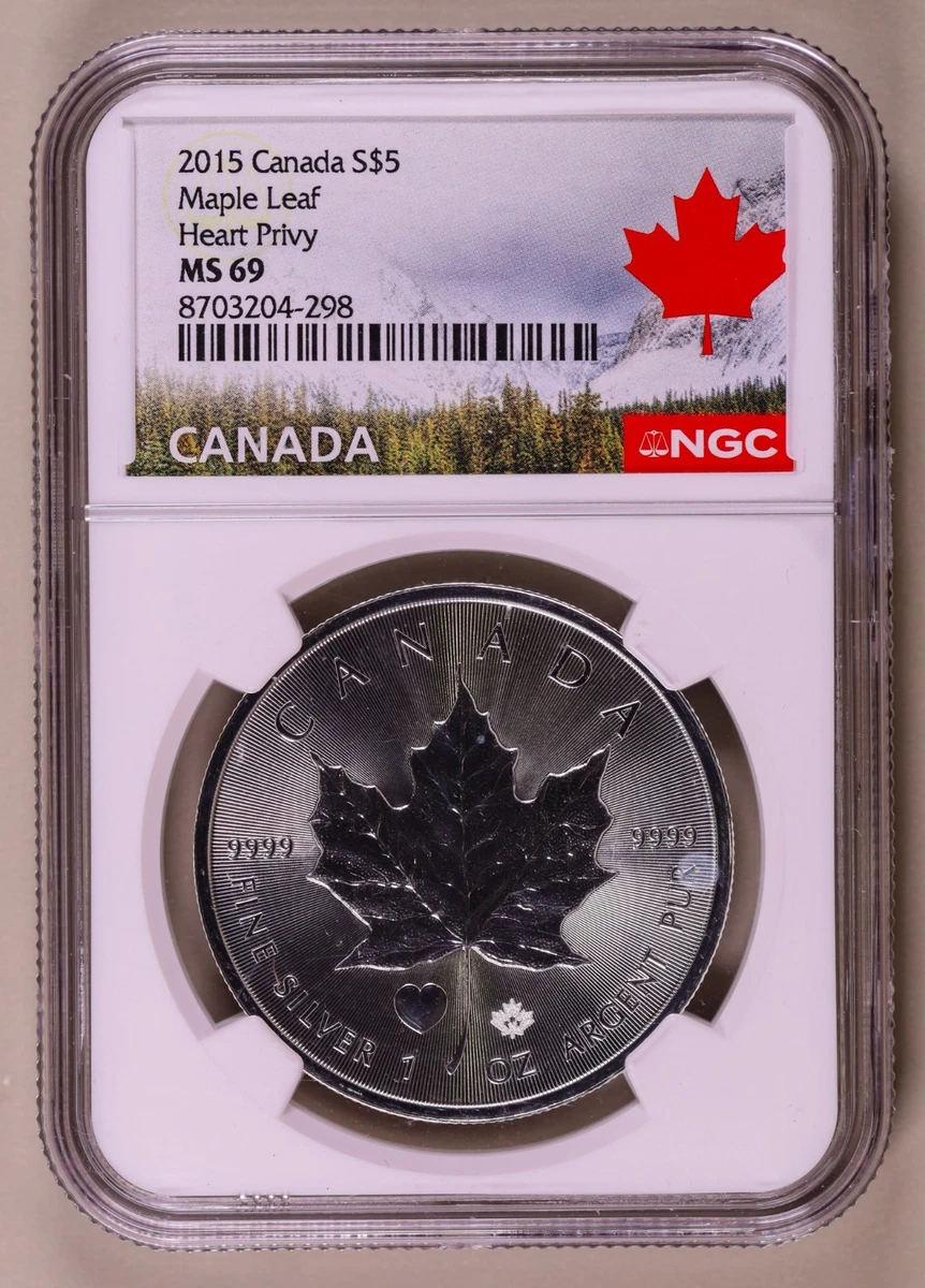 Canadian Maple Leaf NGC Grade MS 69 Silver Bullion Coins for sale