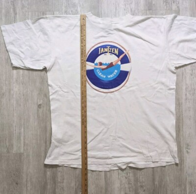 Vintage 90s Jantzen Diver One Size Clean Water Single Stitch T