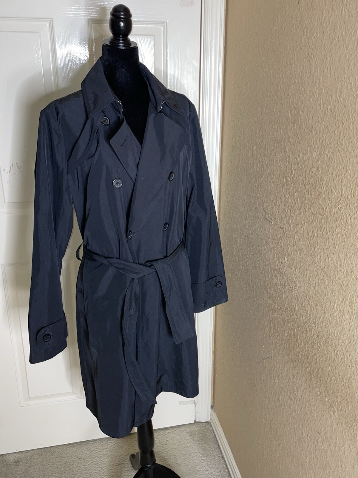 Moncler Women’s Trench Coat Black Size 5 Vintage image 5