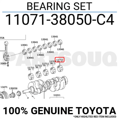 1107138050C4 Genuine Toyota BEARING SET 11071-38050-C4 | eBay