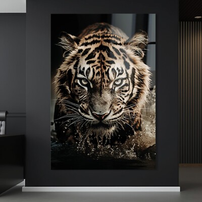 WANDBILD TIGER TIER , MODERN KUNST , ACRYLGLAS LEINWAND POSTER BILDER DECORATION
