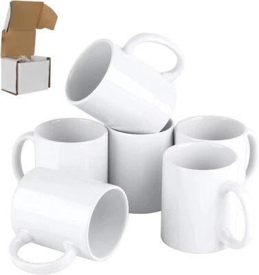 SIGNZWORLD Sublimationstasse 11oz Weiße Keramiktassen für den Sublimationsdruck 6 Tassen