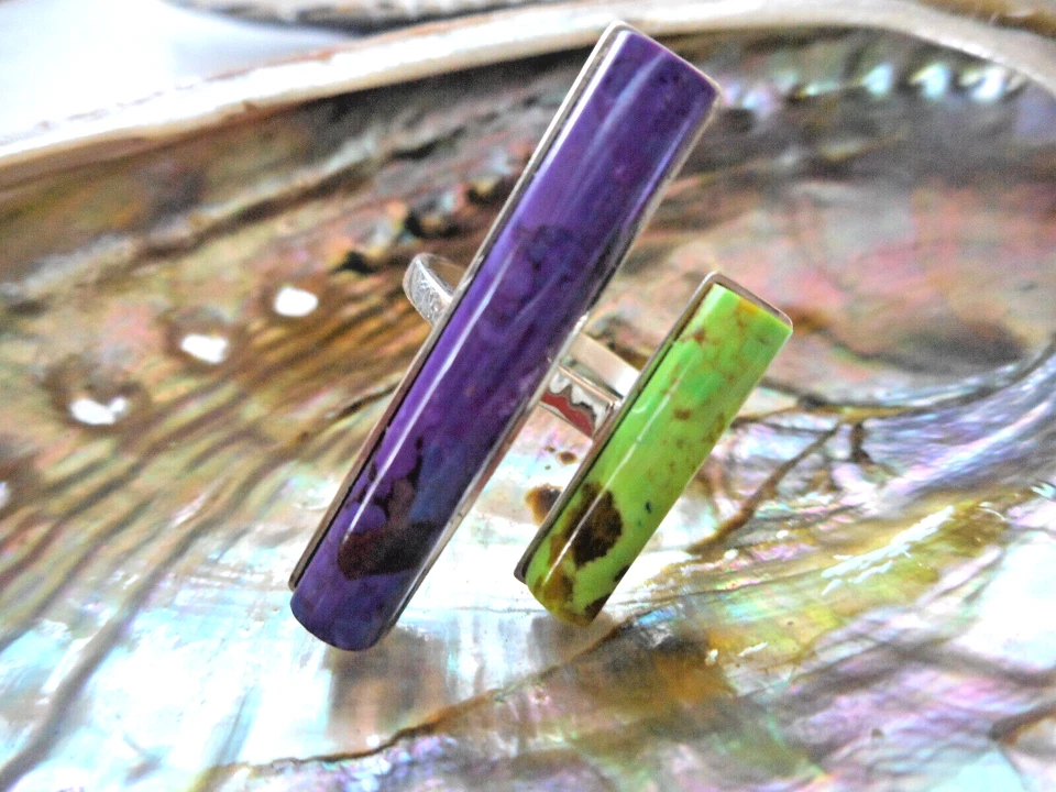 Anillo Jay King Modernista Plata Esterlina Charoite & Gaspiete Talla 11.25 B36B Foto 2 de 4