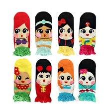 8 Pairs Kids Girls Ruffled Stretchable Cotton Ankle Socks 5-9 Years.