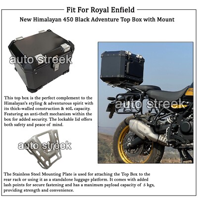Royal Enfield New Himalayan 450 Black Adventure Koffer-Topcase mit Halterung