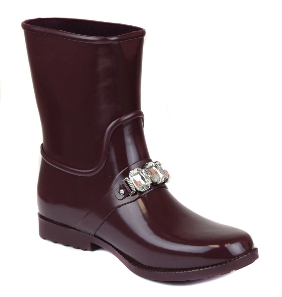 Женские резиновые дождевики Michael Kors Leslie с закрытым носком до середины икры, сливовые - Изображение 2 из 4