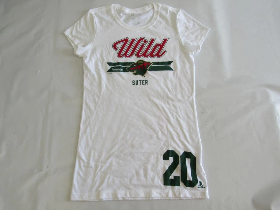 Nueva Camisa Reebok Minnesota Wild #20 Ryan Suter Para Mujer Talla M Blanca Foto 3 de 4