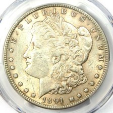 1891-CC Morgan Dollar $1 Coin - Certified PCGS AU58 - Rare Carson City Coin!