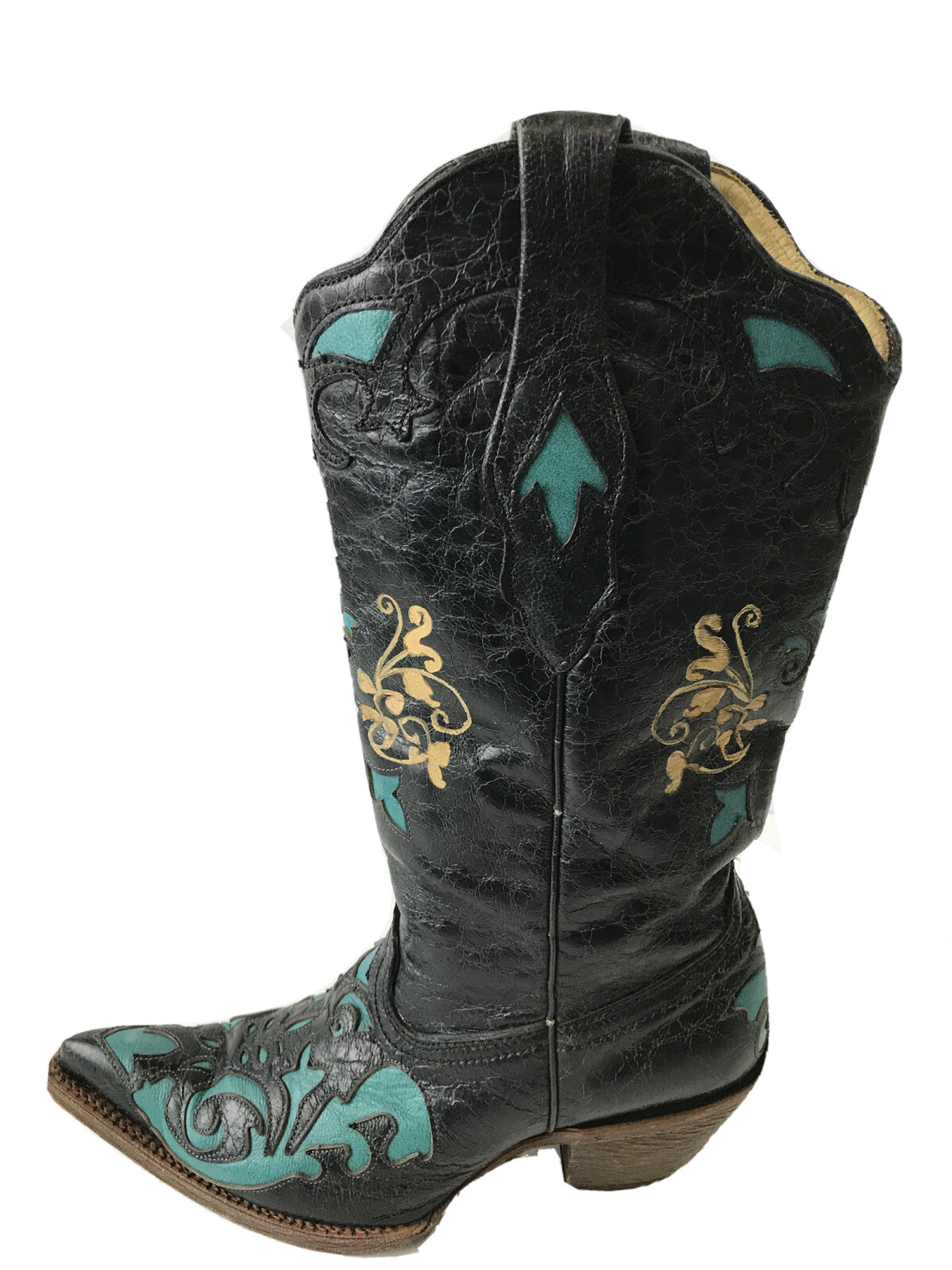 CORRAL Cowboy Boots 7 M Womens CUTOUTS Leather Snip T… Gem