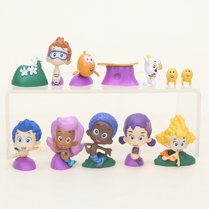 12 PIEZAS Figura de PVC de Vinilo de Dibujos Animados Bubble Guppies Gil Molly Nonny Juguete Decoración de Pasteles