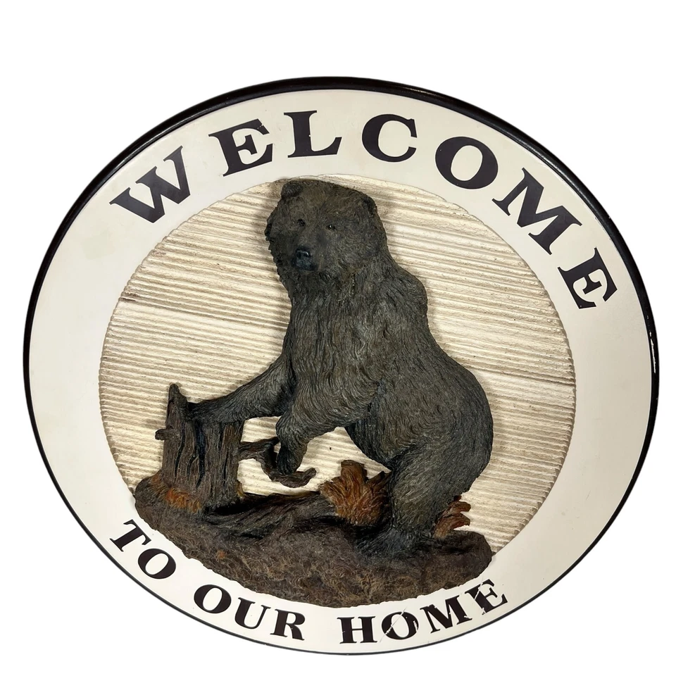 Big Sky Carvers Welcome To Our Home Custom Wood Door Hanger Sign Bear - Image 2 of 4