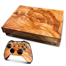 Xbox One X Console Skins Decal Wrap ONLY Marble Wood Design Cherry Mahogany
