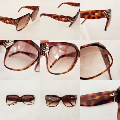 Stendhal Vintage Sunglasses Tortoise shell with Rhinestones Handmade in France Stendhal Vintage Sunglasses Tortoise shell with Rhinestones  main image 4