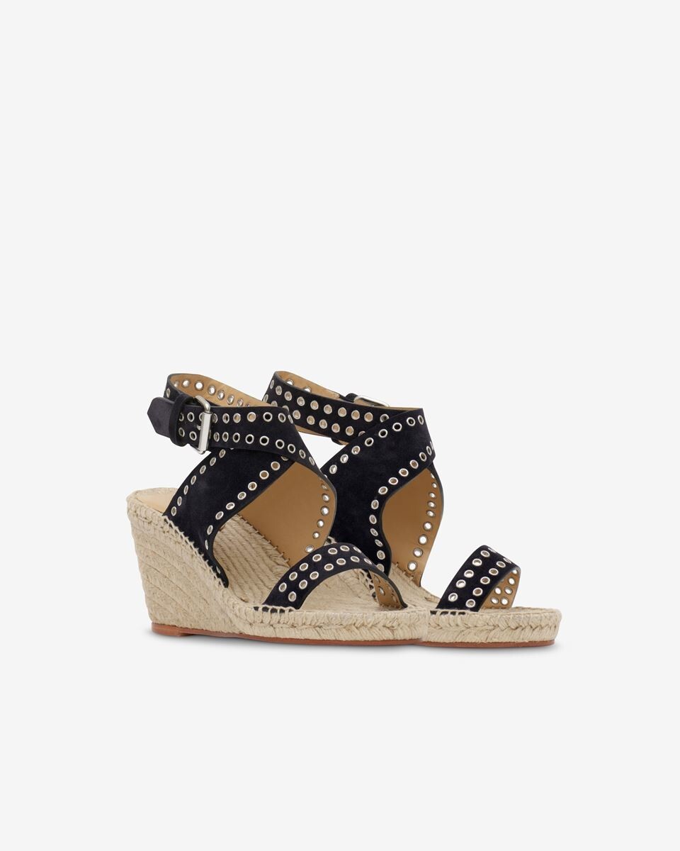 ISABEL MARANT Iriane studded suede espadrille wedges 8US 38FR | eBay