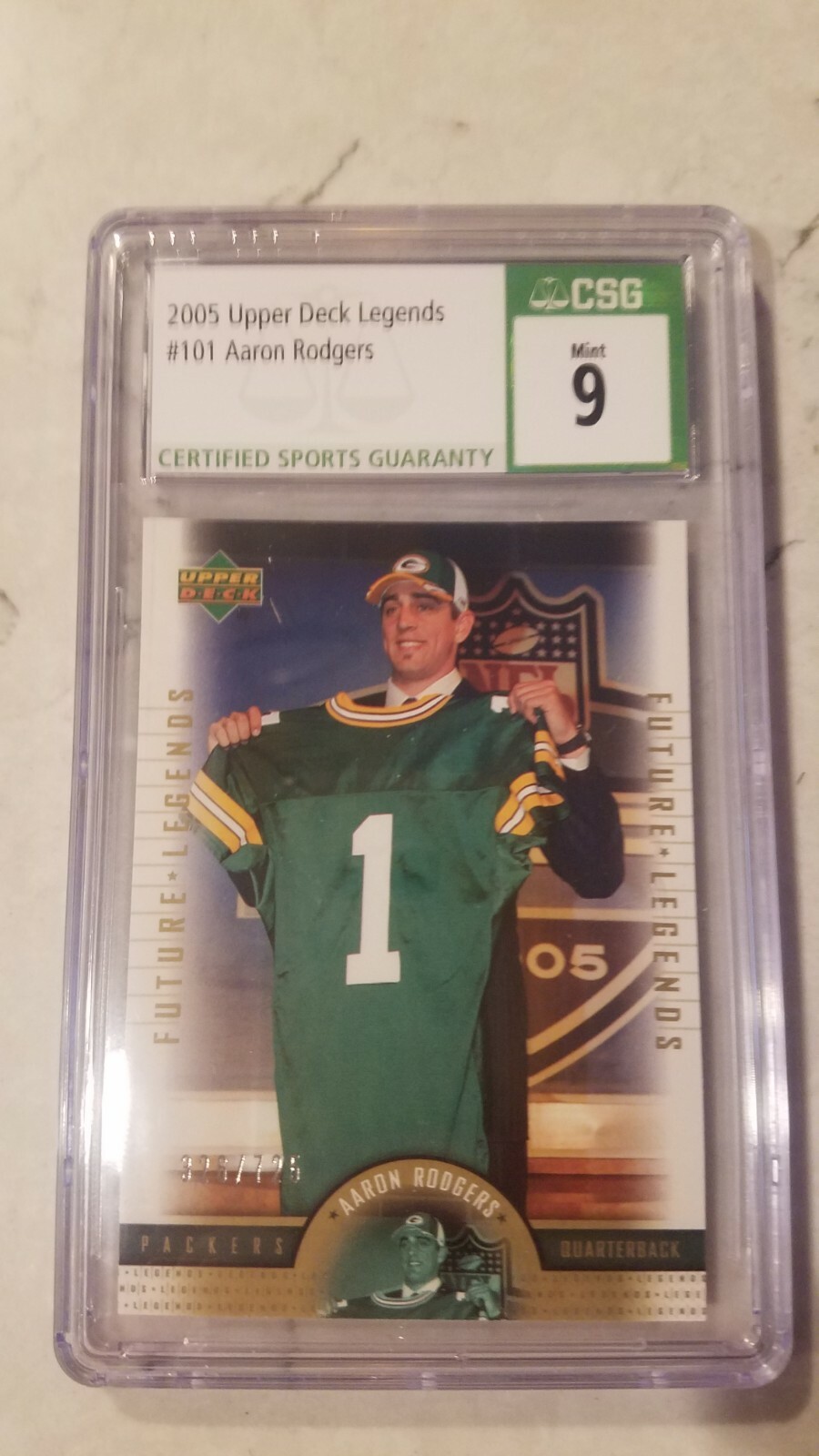 Aaron Rodgers 2005 Upper Deck Future Legends Rookie RARE #/725 Psa 10 POP 23