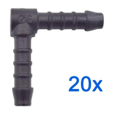20 x YOU.S Leitungsverbinder Verbindungsstück RGV Ø 6 mm 90° Winkel L-Form