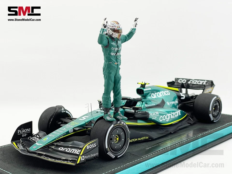 Aston Martin F1 AMR22 #5 Sebastian Vettel Abu Dhabi GP 2022 Spark 1:18 Figure - Image 2 of 4