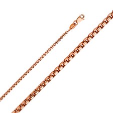 14K Yellow White Rose Gold 1.8 mm Round Box Diamond Cut Chain Necklace 16-24"