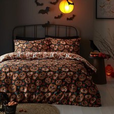 Halloween Pumpkin Monster Single Double Bedding Set Reversible Duvet Cover