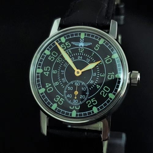 Vintage Military Watch USSR Pilot Aviation Mechanical Wristwatch Pobeda
