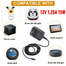 15W AC Adapter Charger For Amazon Echo PLUS Alexa Speaker Power Supply Cord USA