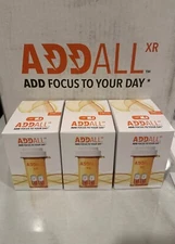 AddAll XR 750mg Energy Focus - 3 Full Box 36 Packs 72 Capsules FREE SHIP  USA