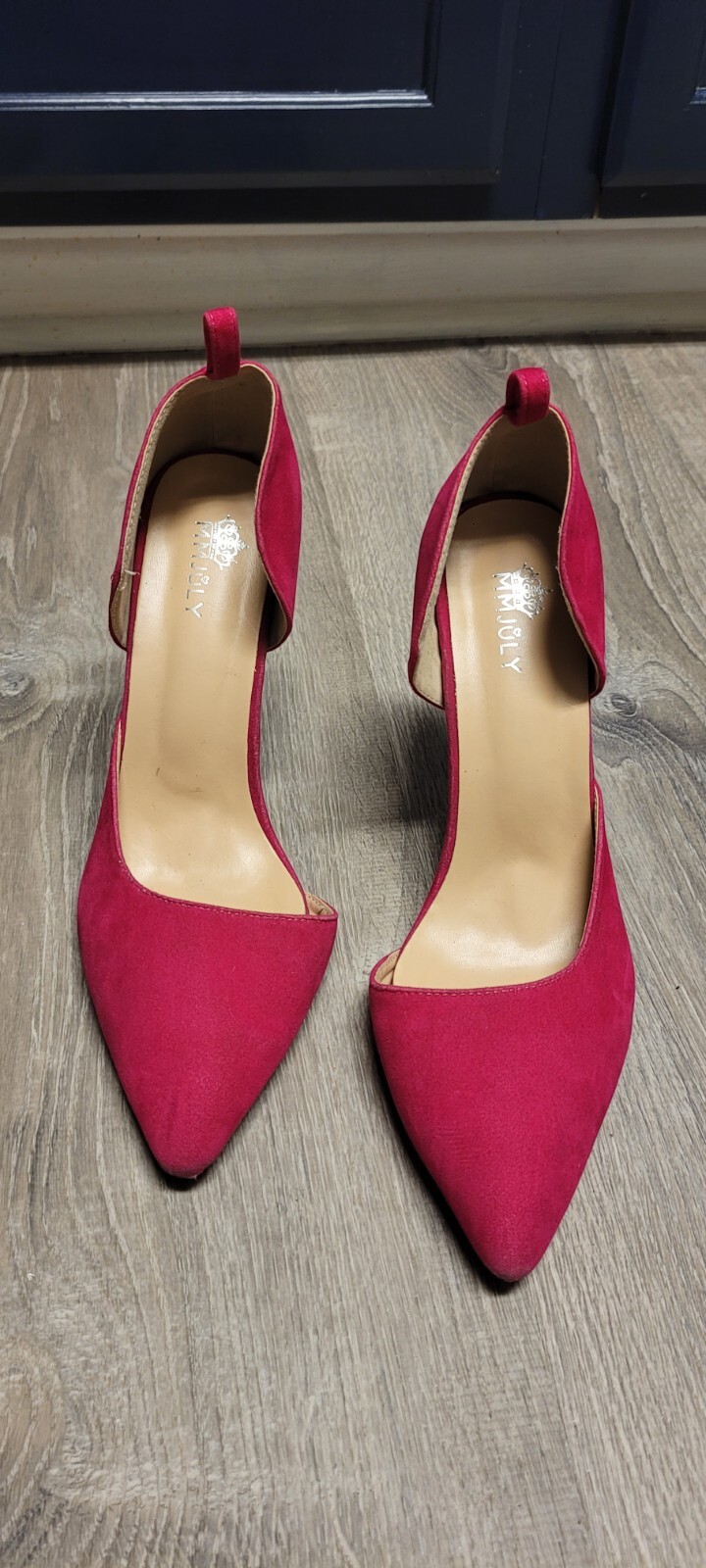 MM JULY Women's Red Faux Suede Pointed Toe Heels US Size 10