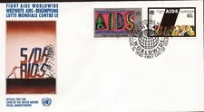UN518 UNITED NATIONS FDC enveloppe 1er jour :Fight aids worldwide 
