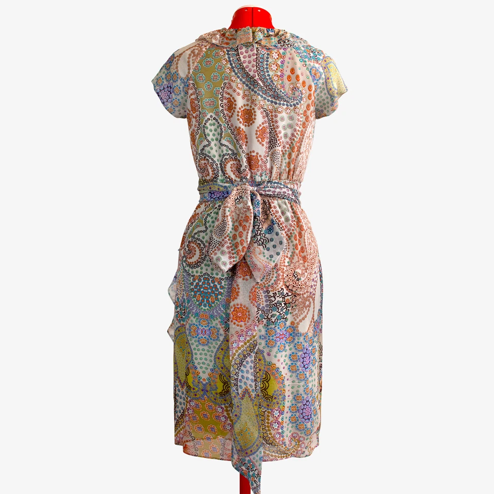 ETRO Silk Paisley Wrap Dress with Belt Size 40 6 S - Image 3 of 4